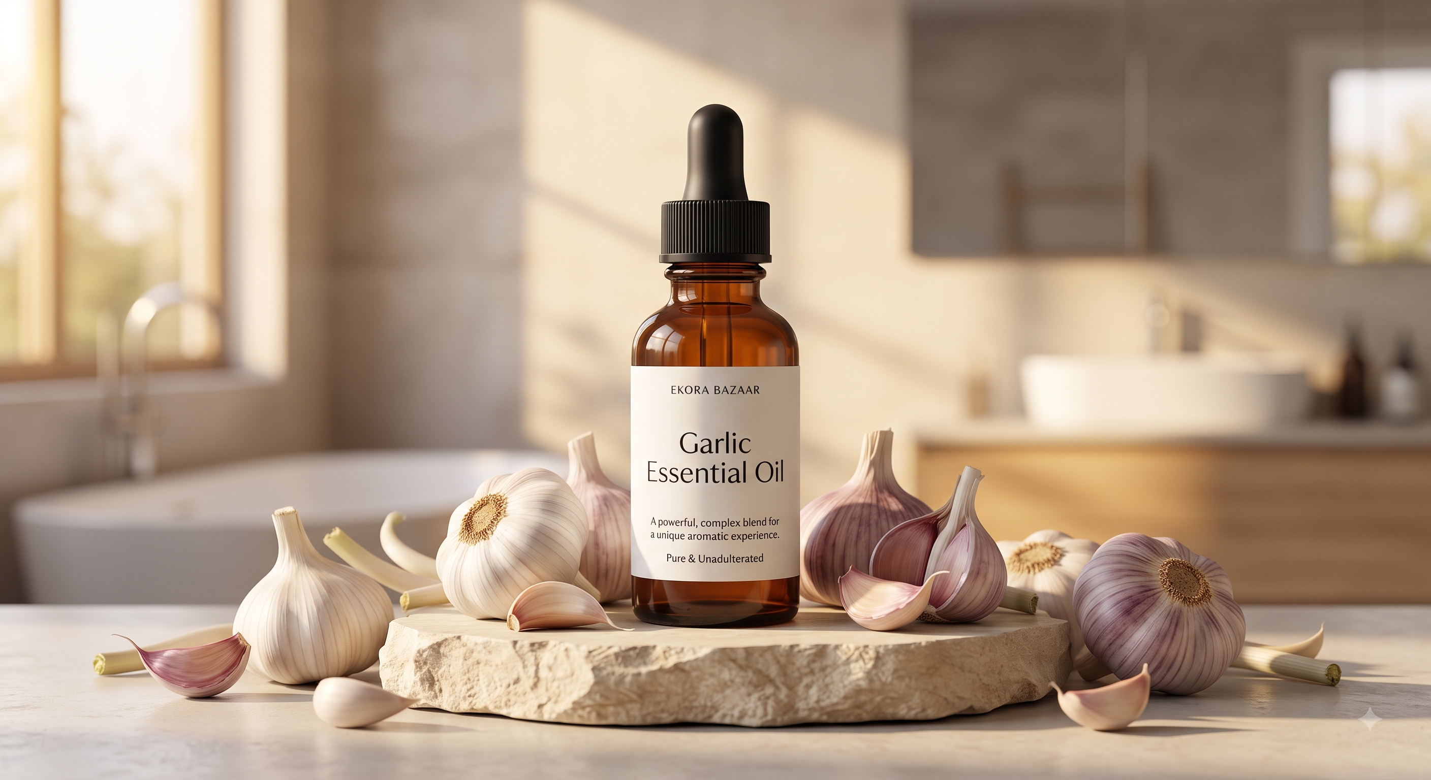 GARLIC ESSENTIAL OIL PURE & ORGANIC FOR ALL HAIR, SKIN